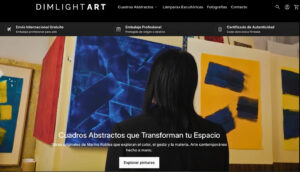 Caso de éxito DimlightArt — ecommerce premium de arte contemporáneo de Marino Robles con estrategia digital, funnel de ventas y optimización de conversión